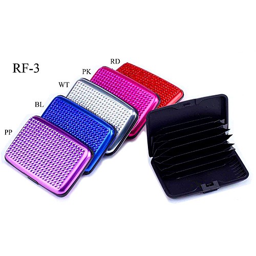 Business Card Holders - Rhinestone Aluminum - Accordion Slots - CH-RF3 